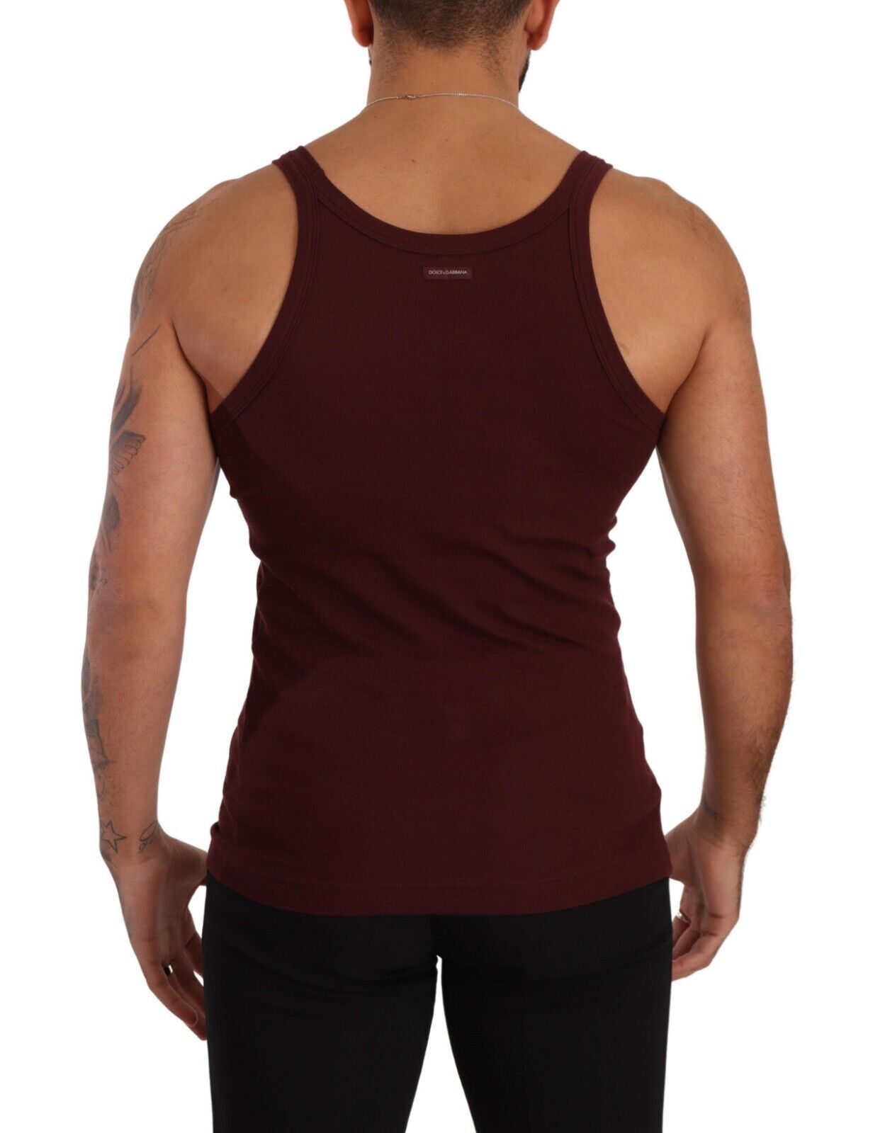 Dolce & Gabbana Maroon Cotton Blend Tank Top