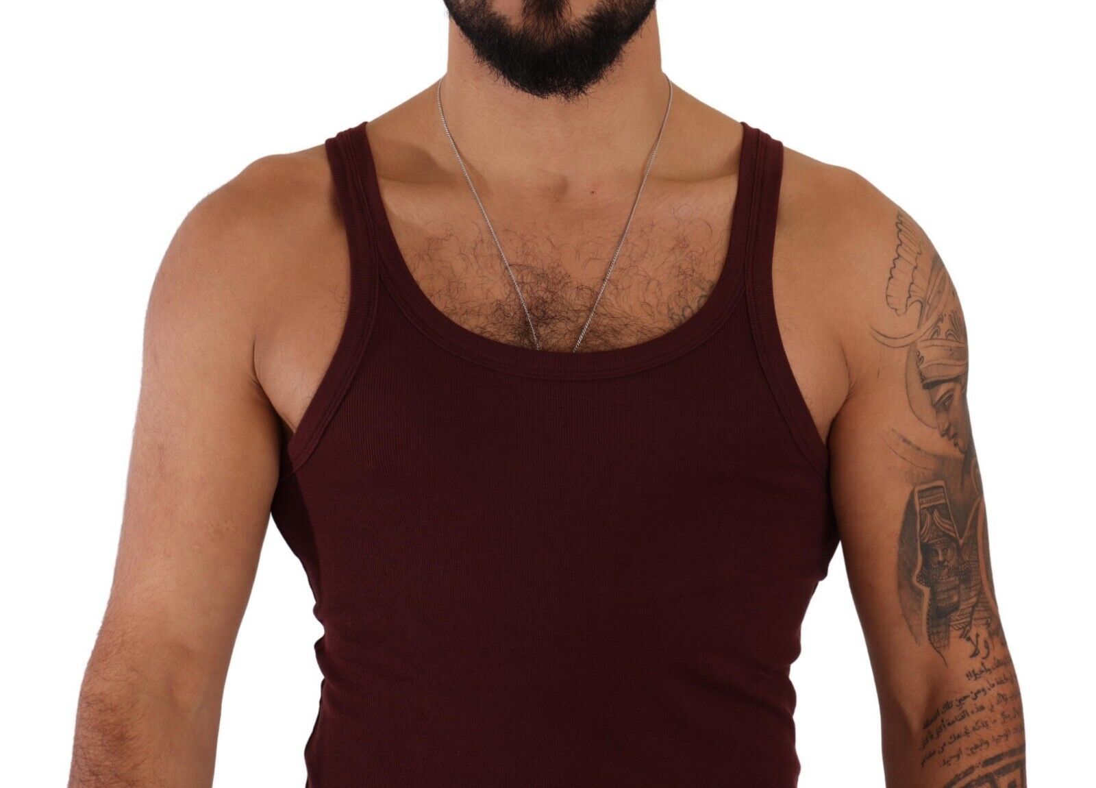 Dolce & Gabbana Maroon Cotton Blend Tank Top