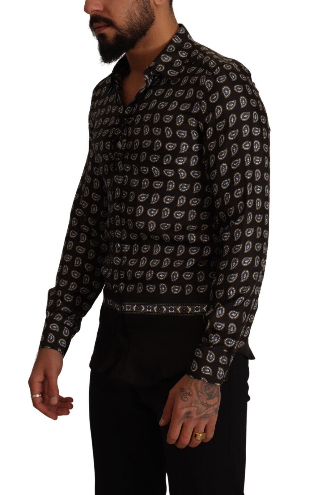 Dolce & Gabbana Elegant Silk Patterned Dress Shirt