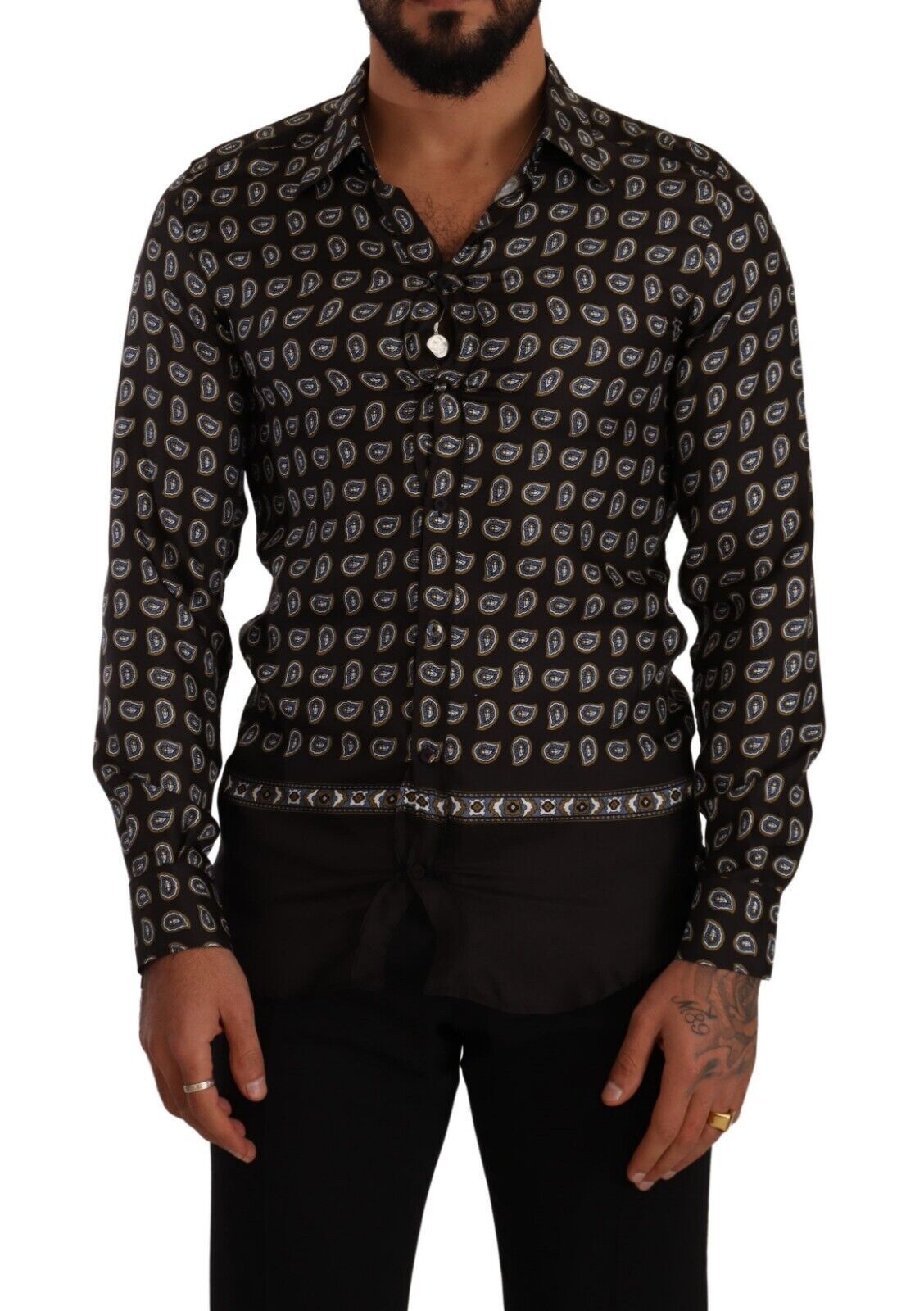 Dolce & Gabbana Elegant Silk Patterned Dress Shirt