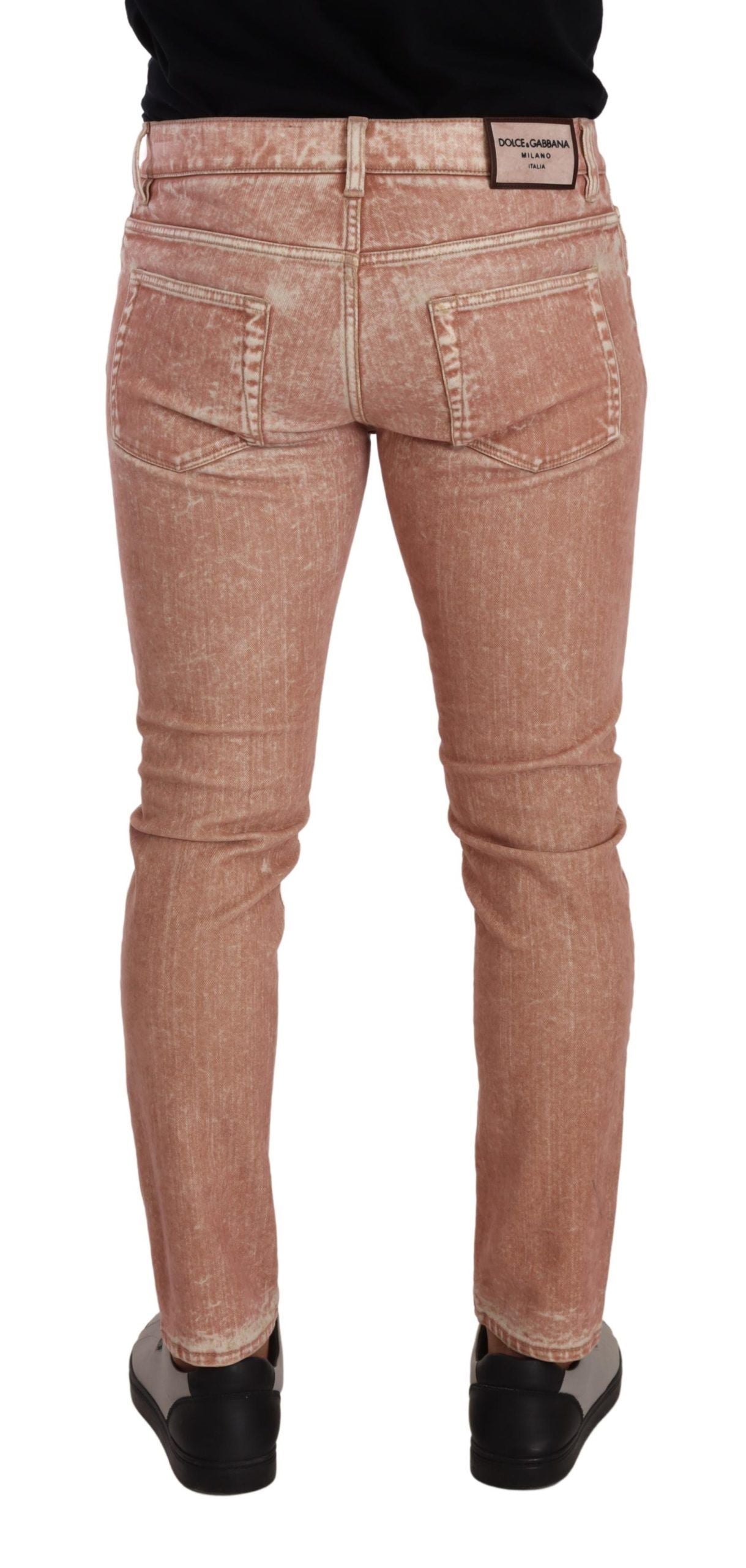 Dolce & Gabbana Pink Slim Fit Skinny Denim Jeans