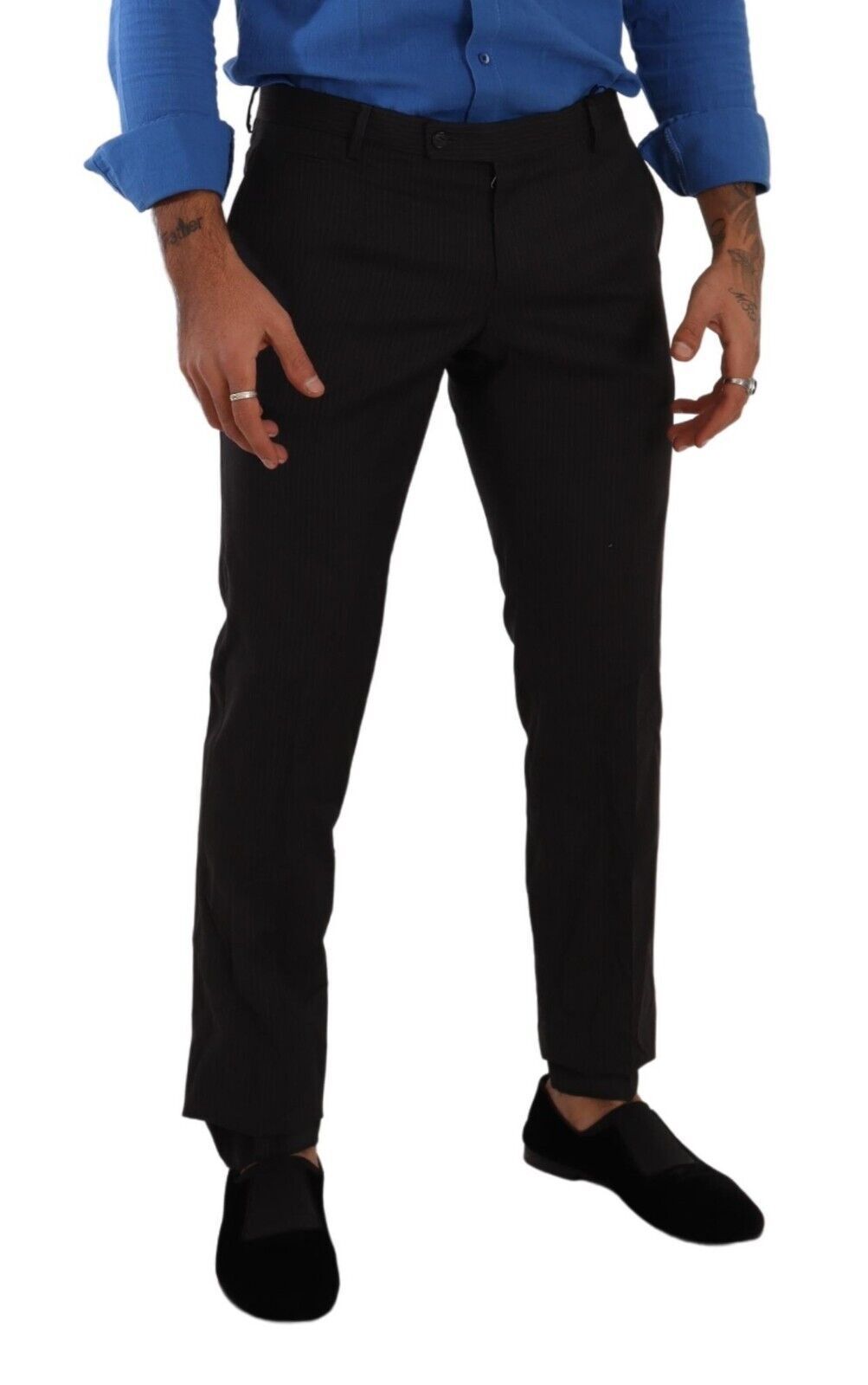 Dolce & Gabbana Elegant Striped Wool Dress Pants