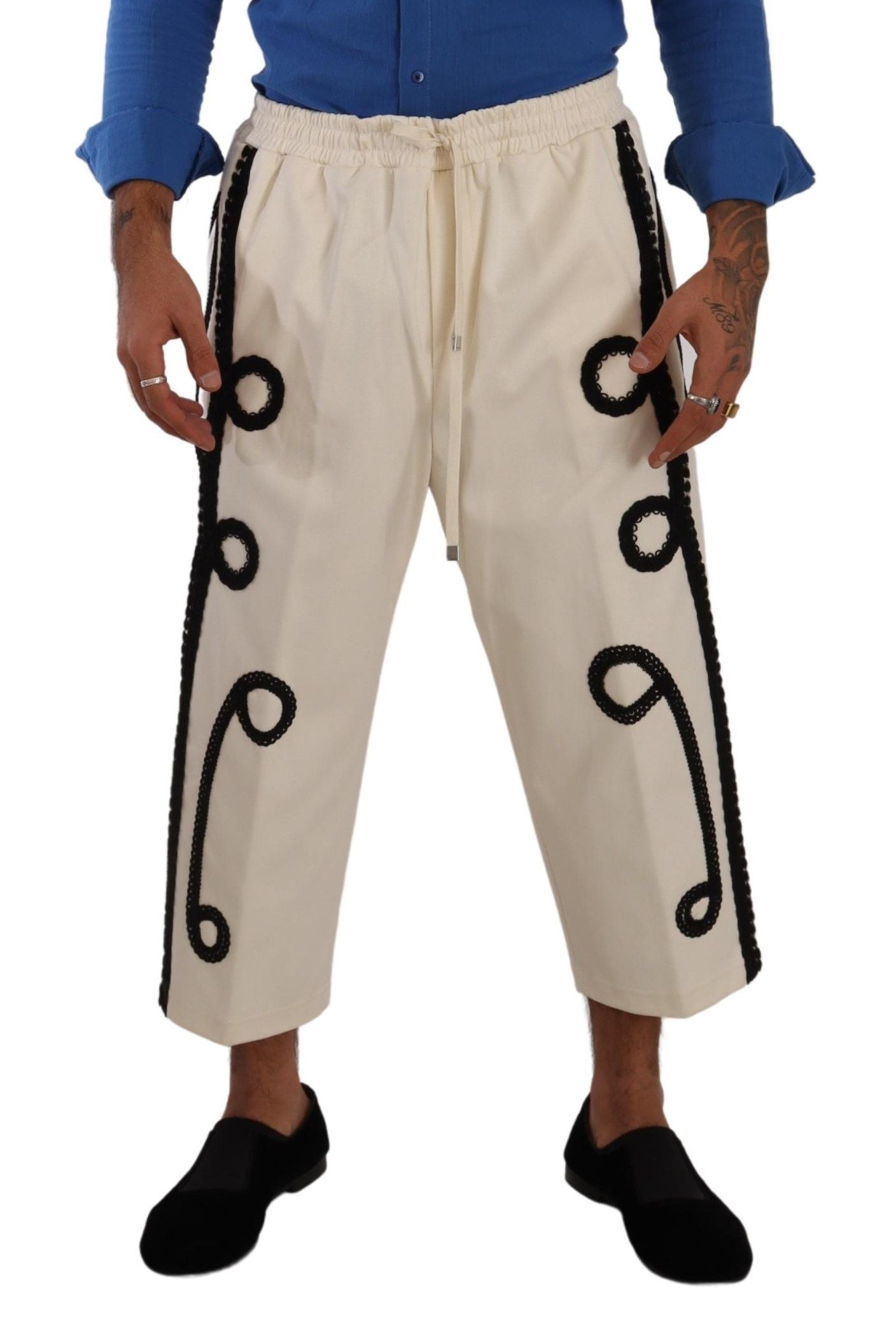 Dolce & Gabbana Elegant Off-White Cropped Torero Pants