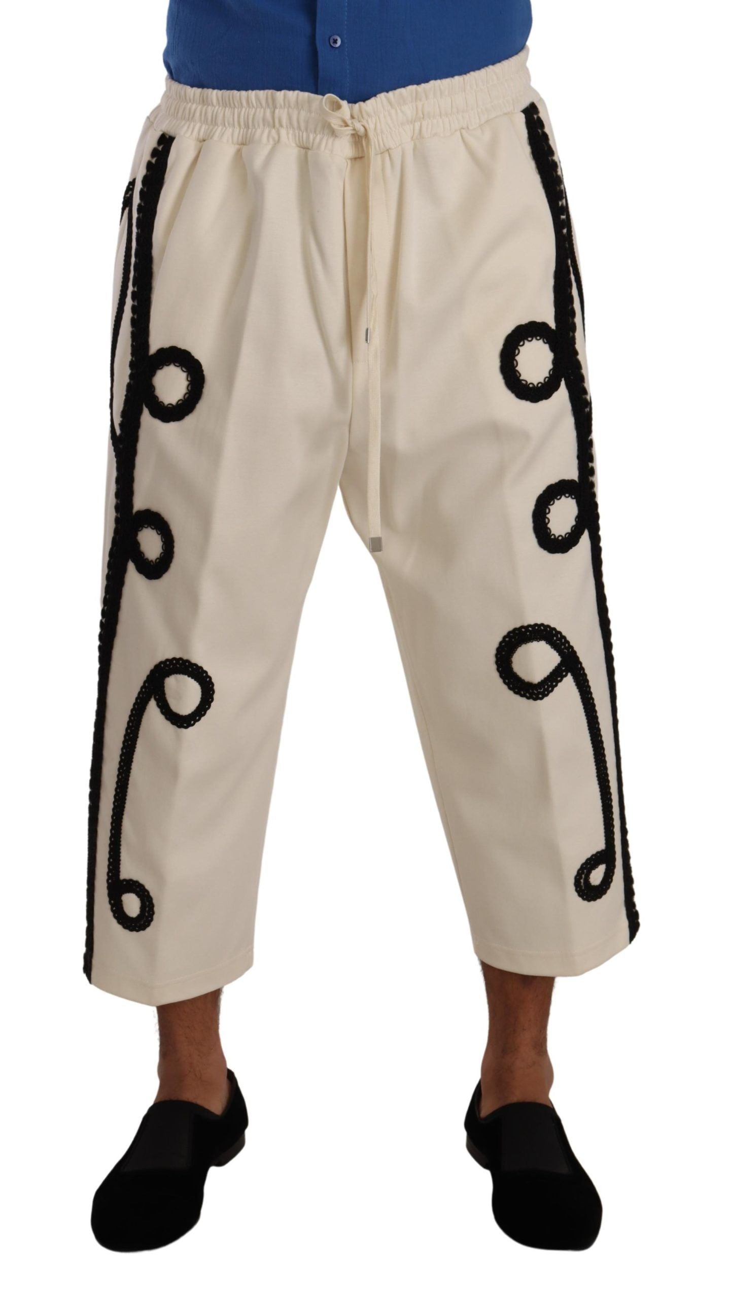 Dolce & Gabbana Elegant Off-White Cropped Torero Pants