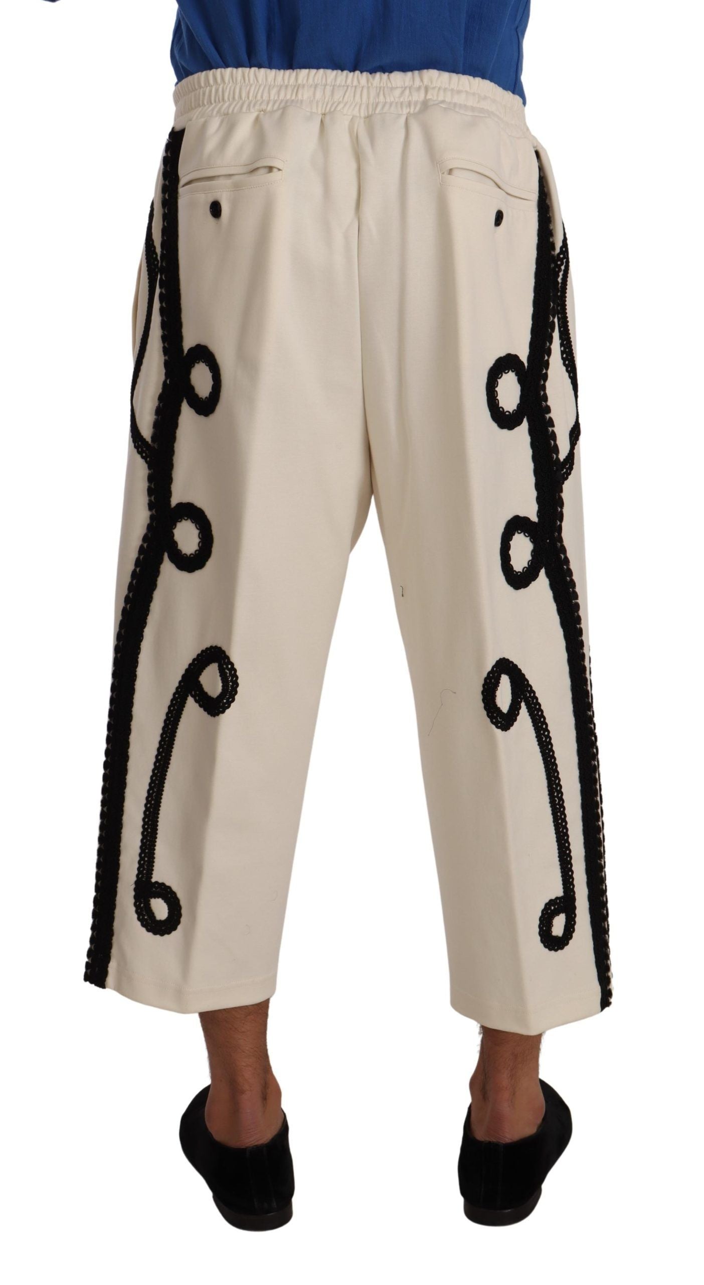 Dolce & Gabbana Elegant Off-White Cropped Torero Pants