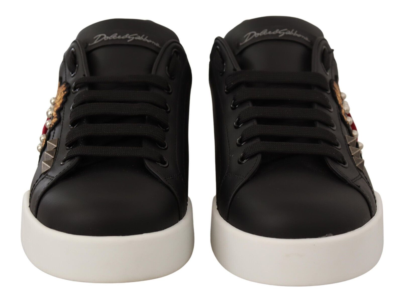 Dolce & Gabbana Elegant Heart Motive Leather Sneakers