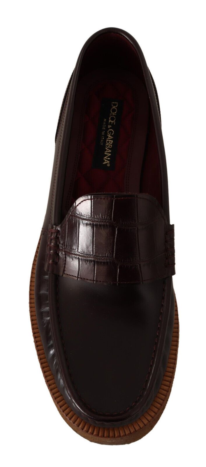 Dolce & Gabbana Elegant Bordeaux Leather Loafers