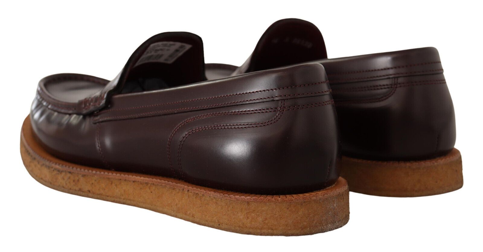 Dolce & Gabbana Elegant Bordeaux Leather Loafers