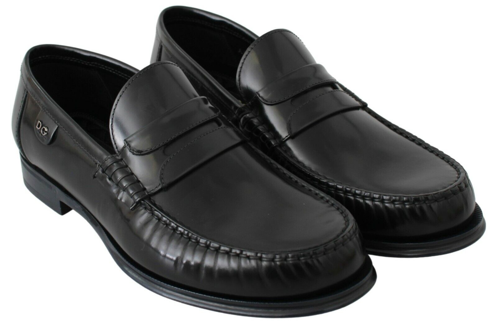 Dolce & Gabbana Elegant Black Leather Loafers for Men