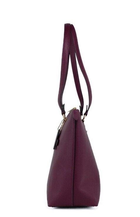 COACH Black Cherry Leather Gallery Shoulder Tote Handbag Purse Bag