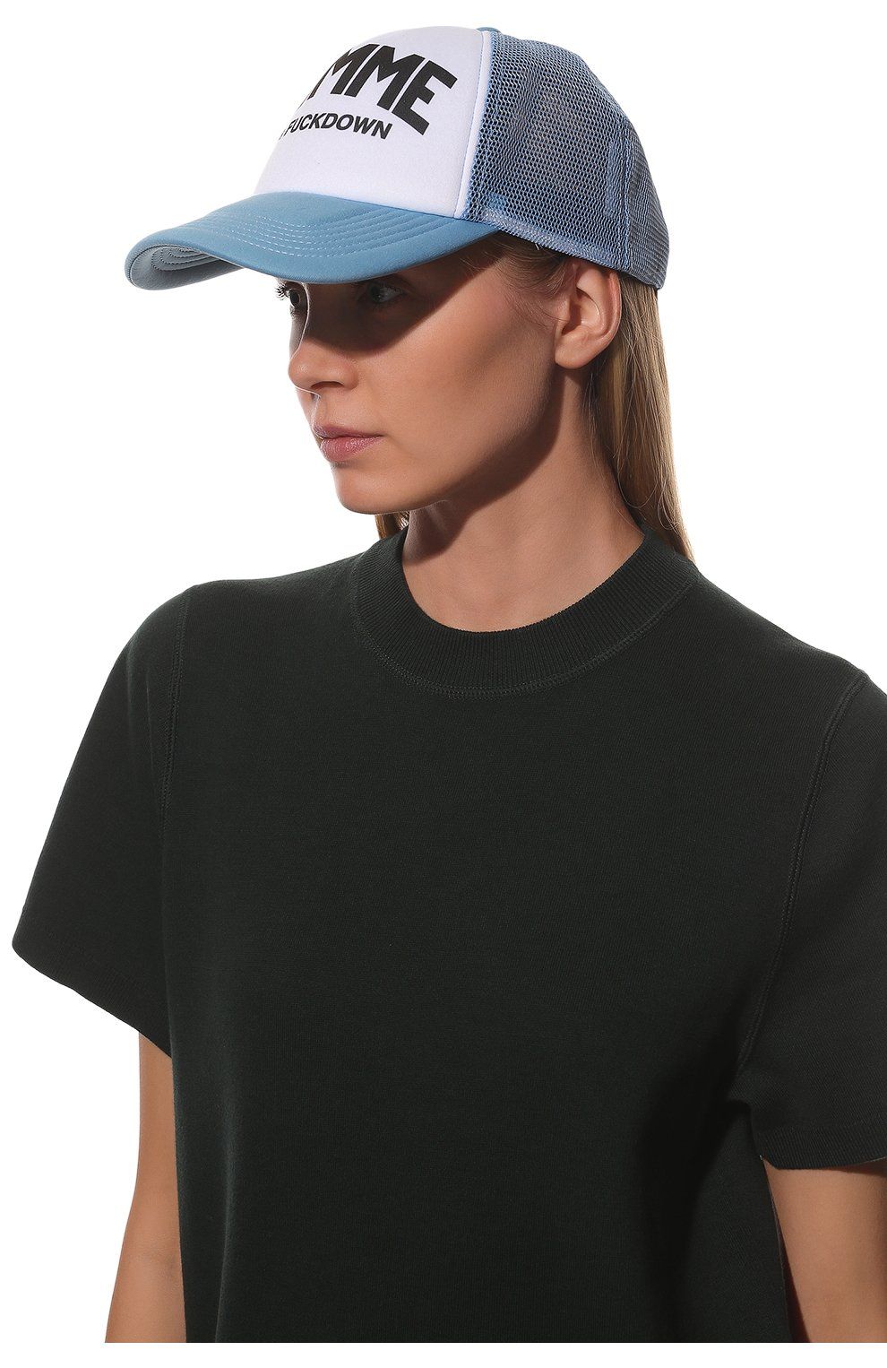 Comme Des Fuckdown Light Blue Polyester Women Hat