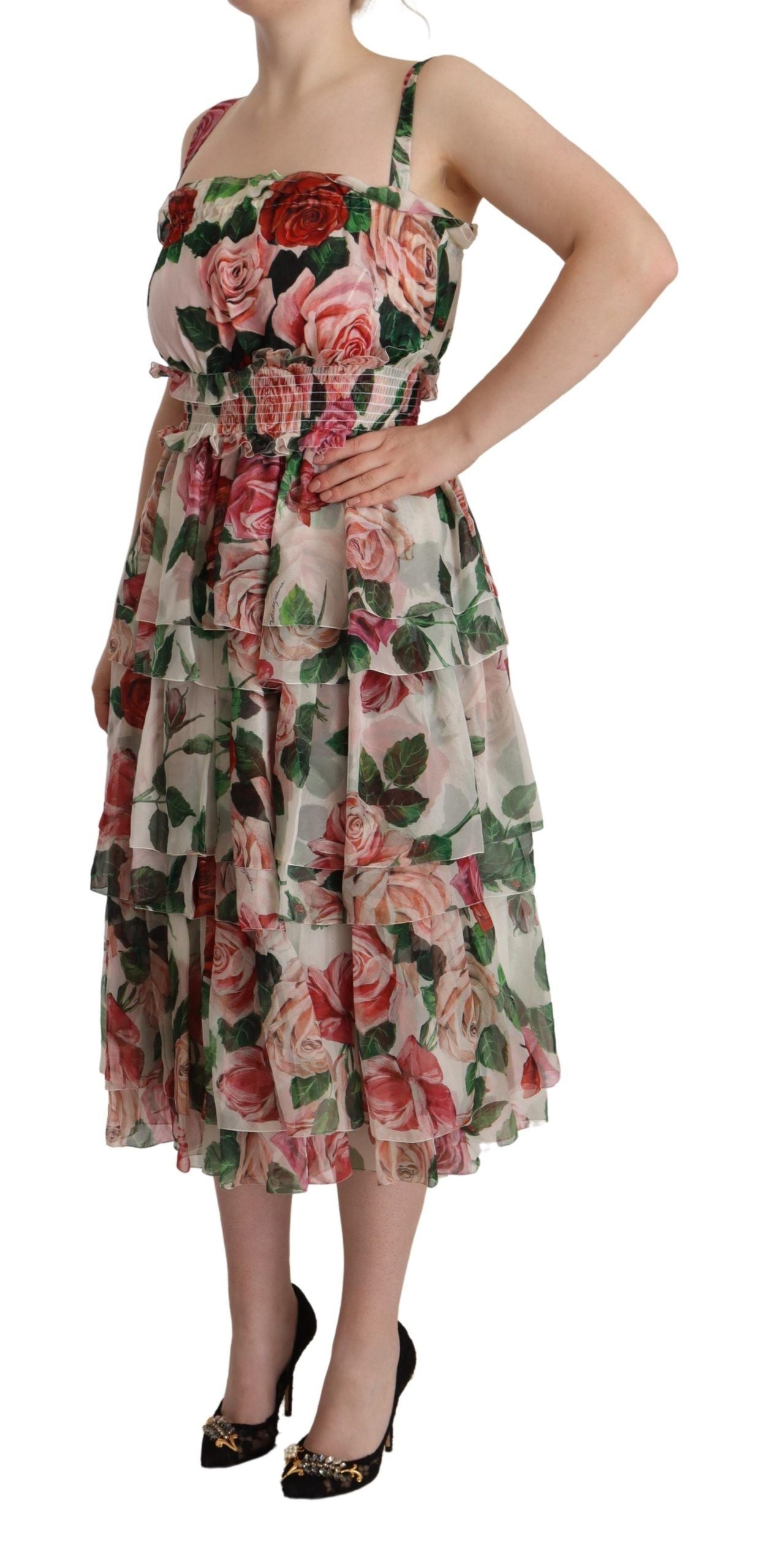 Dolce & Gabbana Elegant Floral Silk Maxi Dress