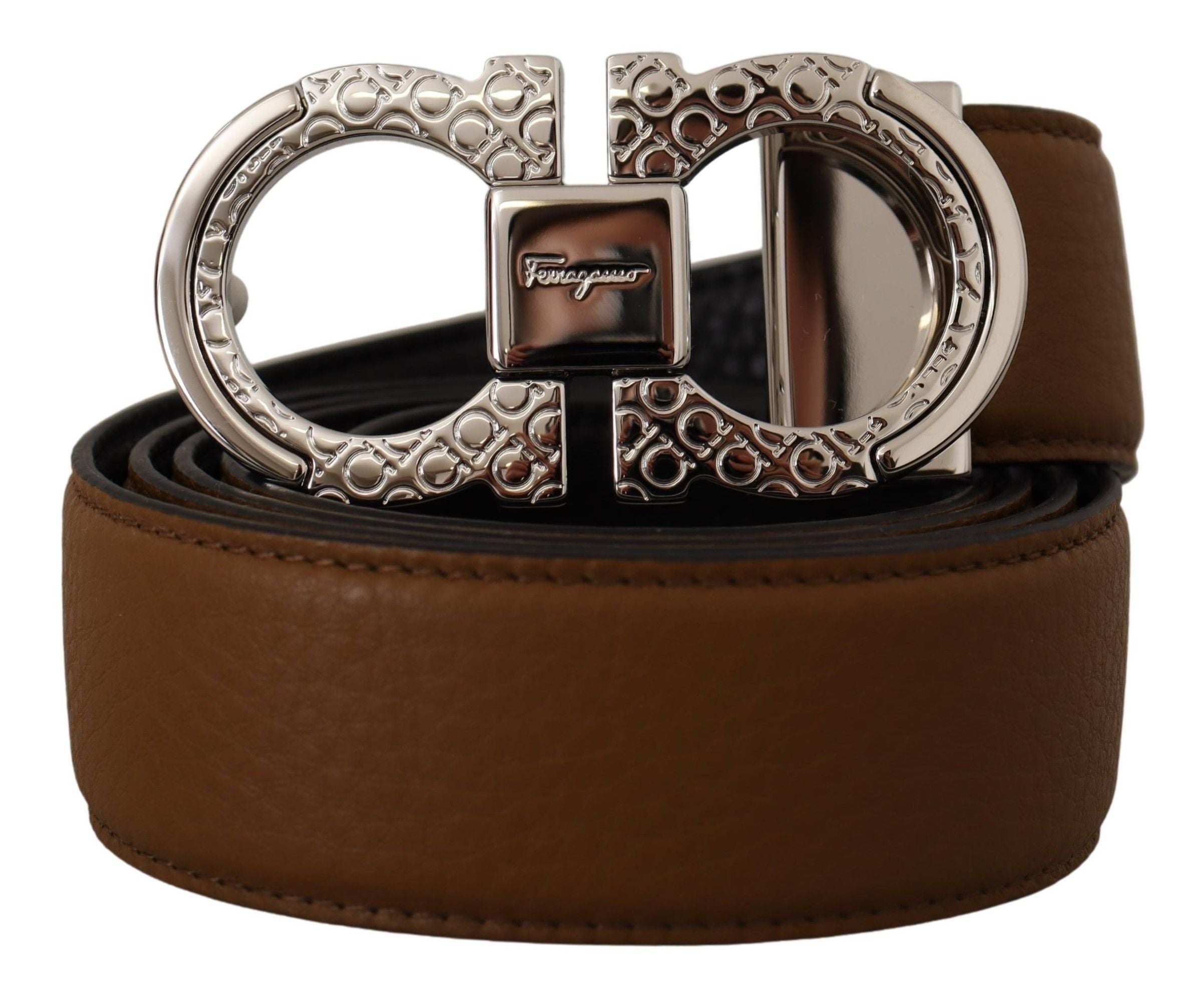 Salvatore Ferragamo Elegant Reversible Calf Leather Belt