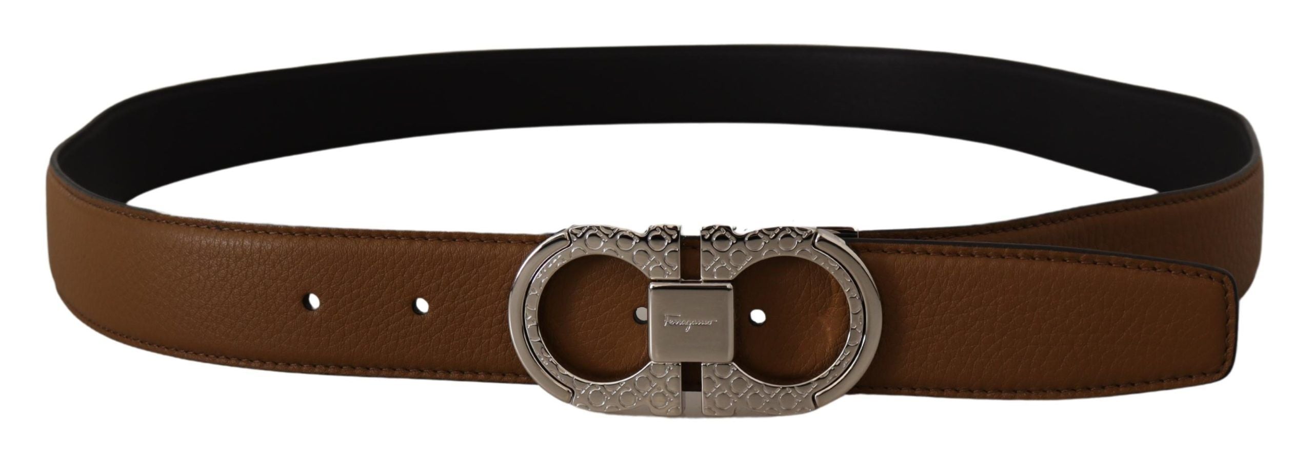 Salvatore Ferragamo Elegant Reversible Calf Leather Belt