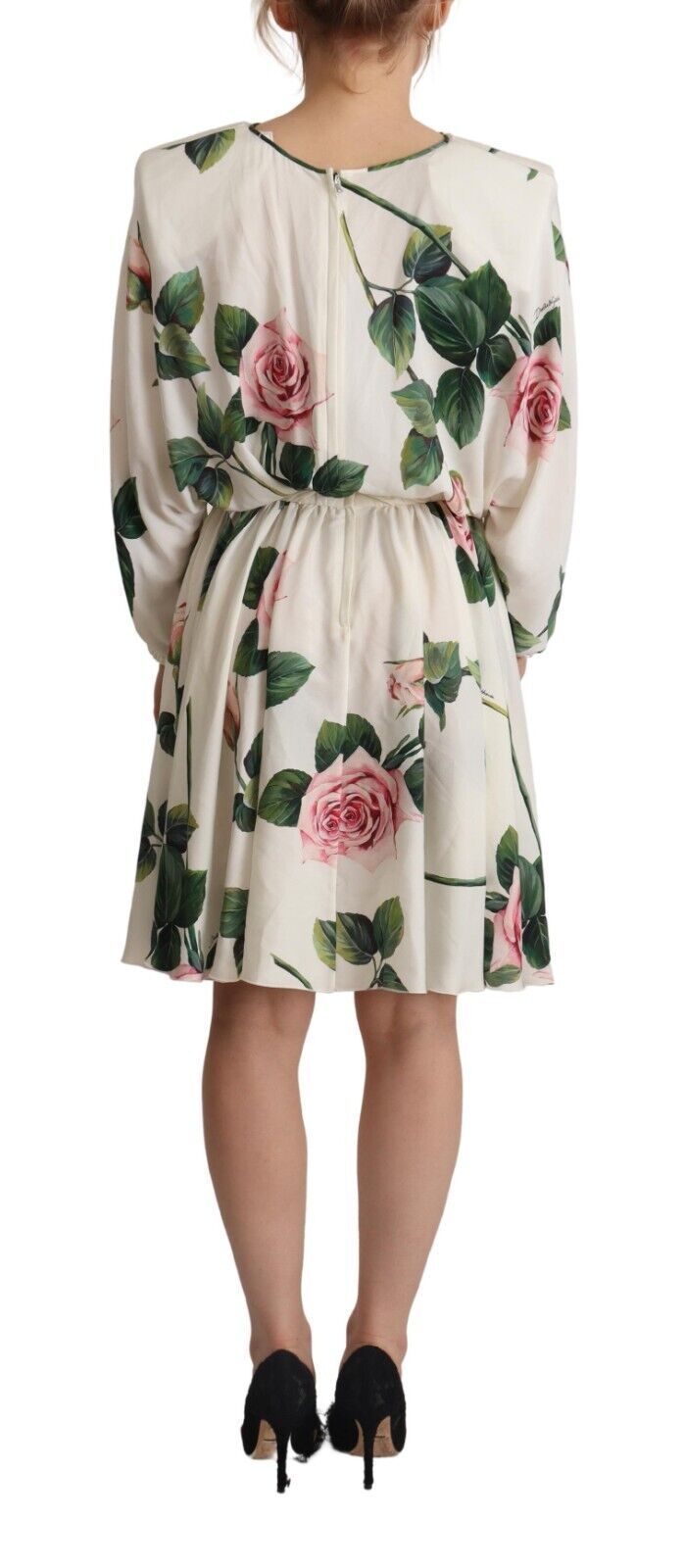 Dolce & Gabbana Elegant Silk Floral A-Line Dress