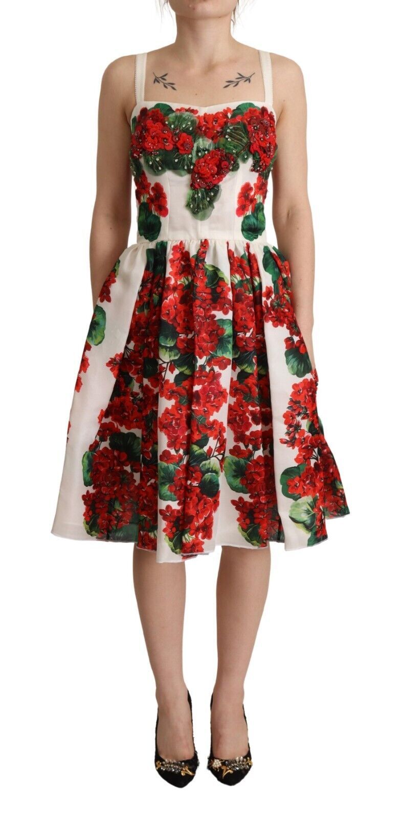 Dolce & Gabbana Elegant Silk Floral A-Line Dress