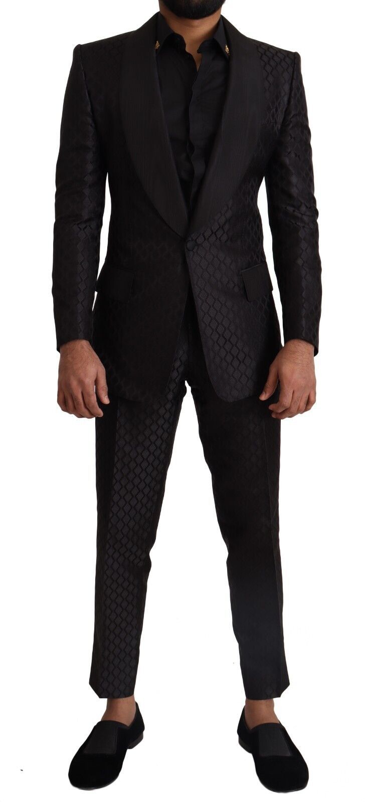 Dolce & Gabbana Elegant Black Silk Two-Piece Suit