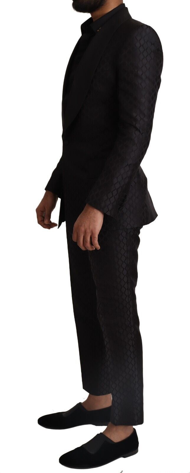 Dolce & Gabbana Elegant Black Silk Two-Piece Suit