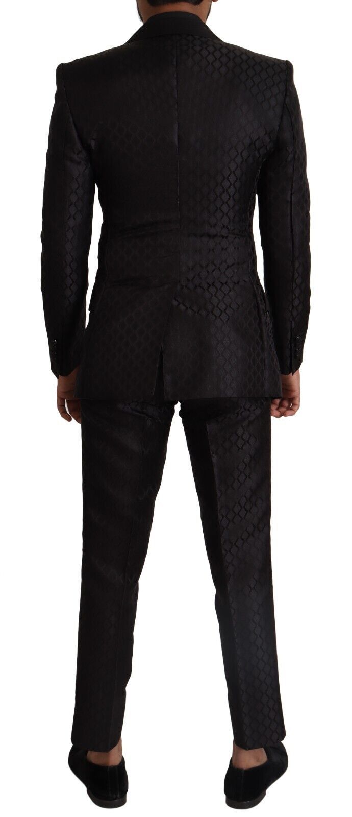 Dolce & Gabbana Elegant Black Silk Two-Piece Suit