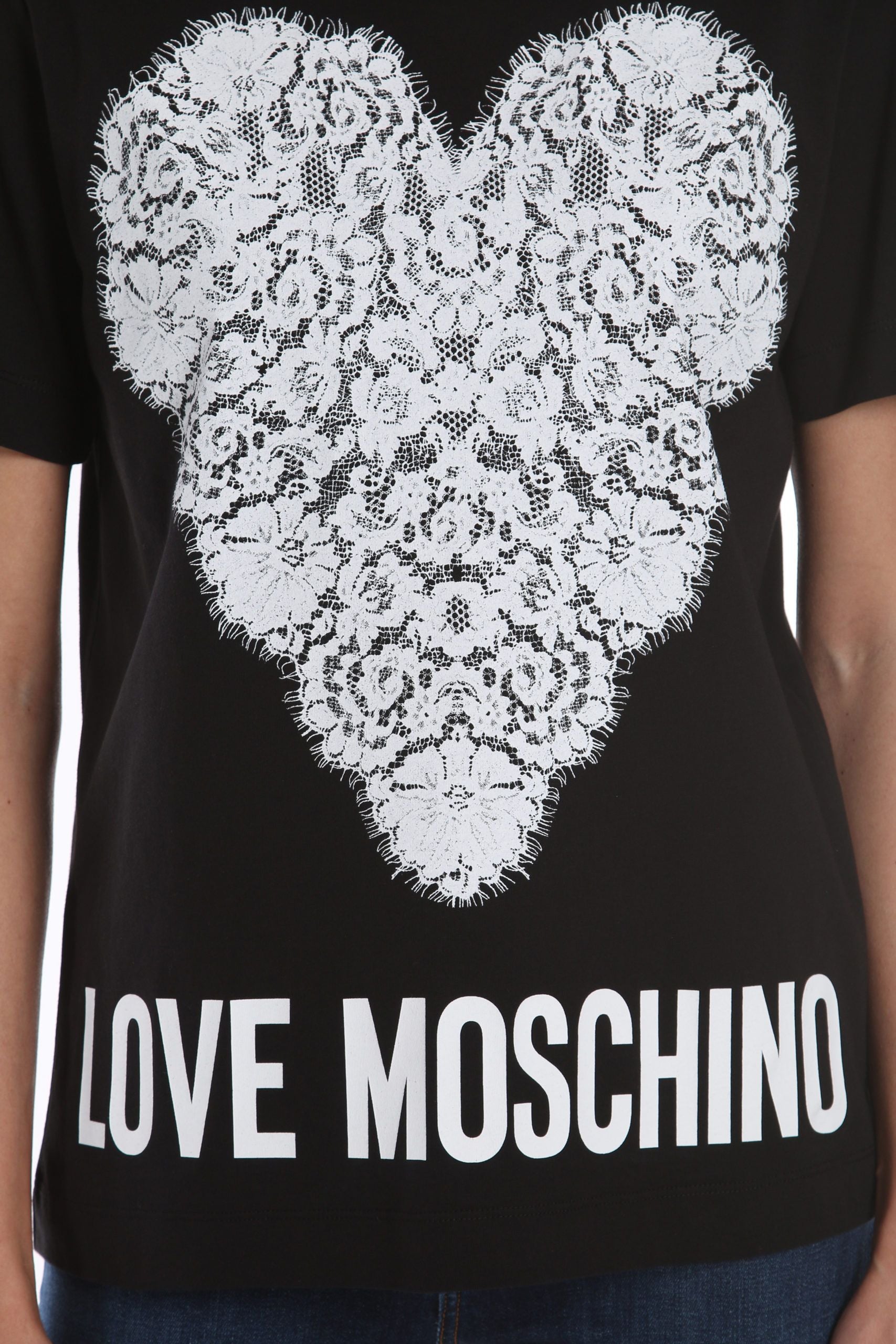 Love Moschino Chic Logo Printed Cotton Tee