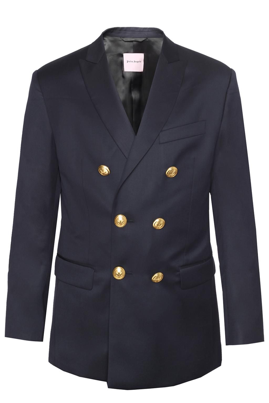 Palm Angels Elegant Double Breasted Blue Blazer