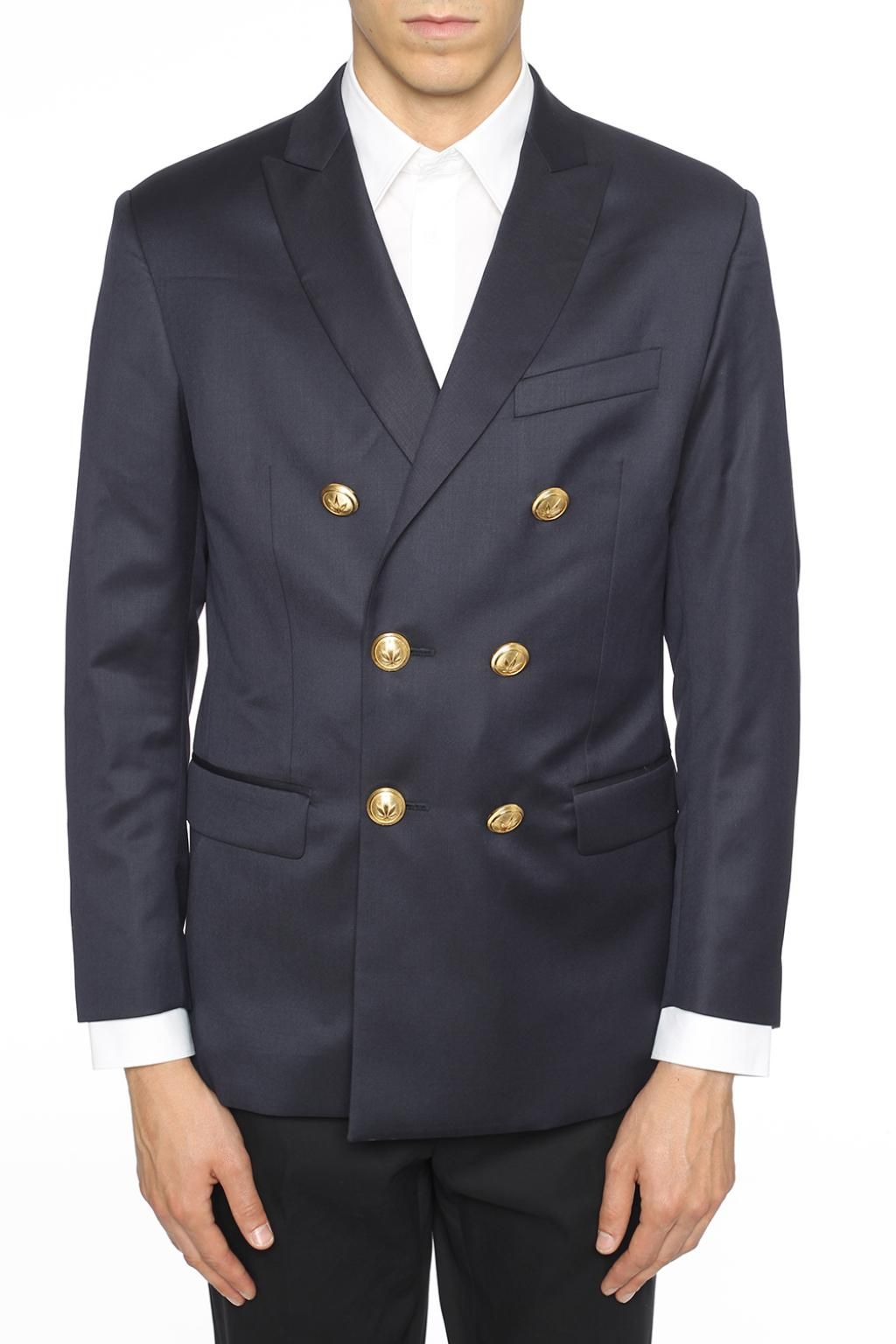 Palm Angels Elegant Double Breasted Blue Blazer