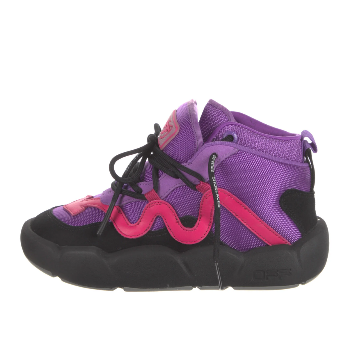 Off-White Purple Polyester Women Sneaker