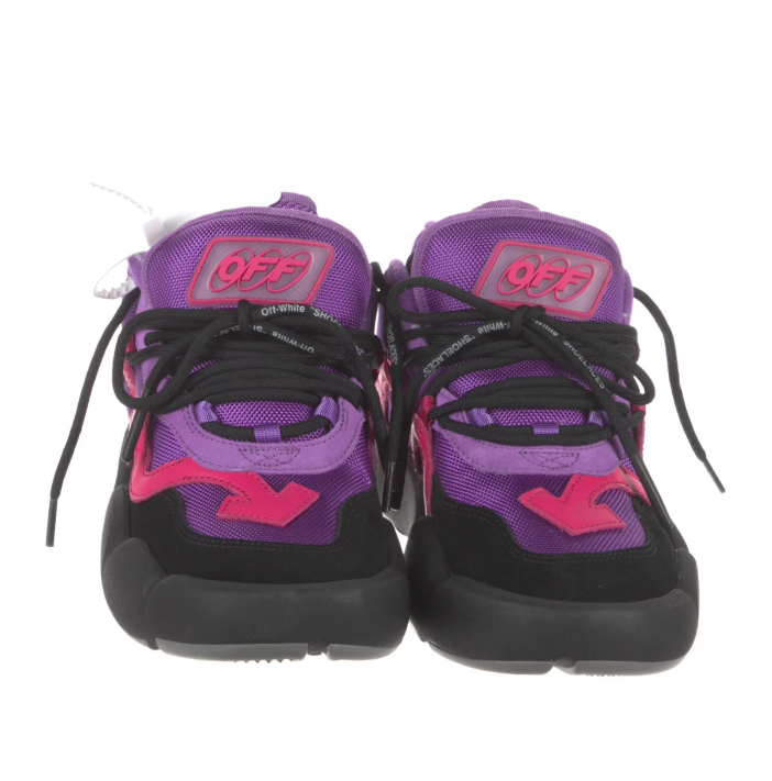 Off-White Purple Polyester Women Sneaker