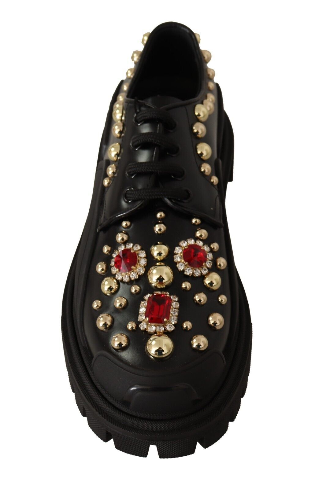 Dolce & Gabbana Elegant Crystal-Embellished Derby Shoes