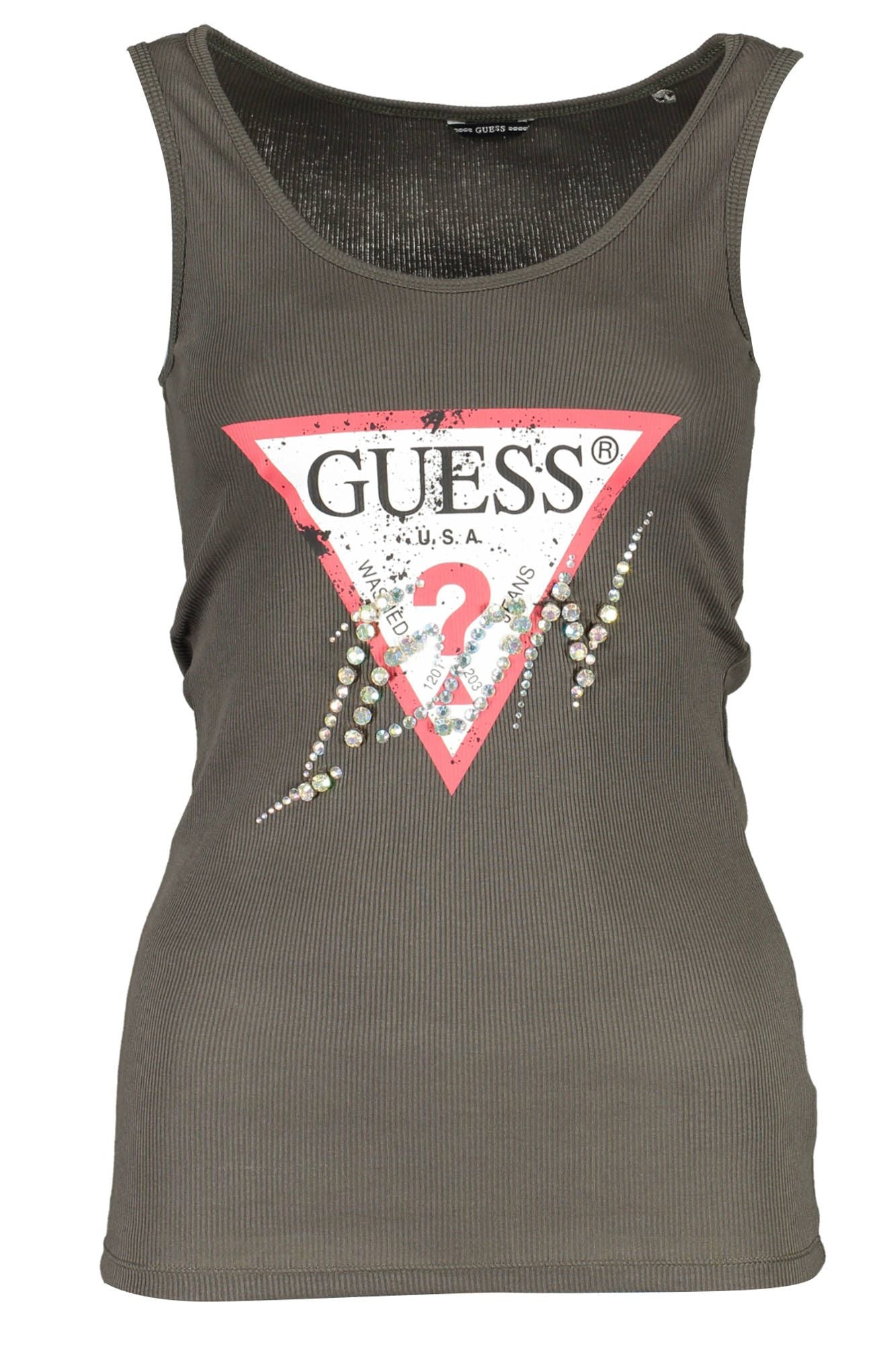 Guess Jeans Green Cotton Women Tank Top