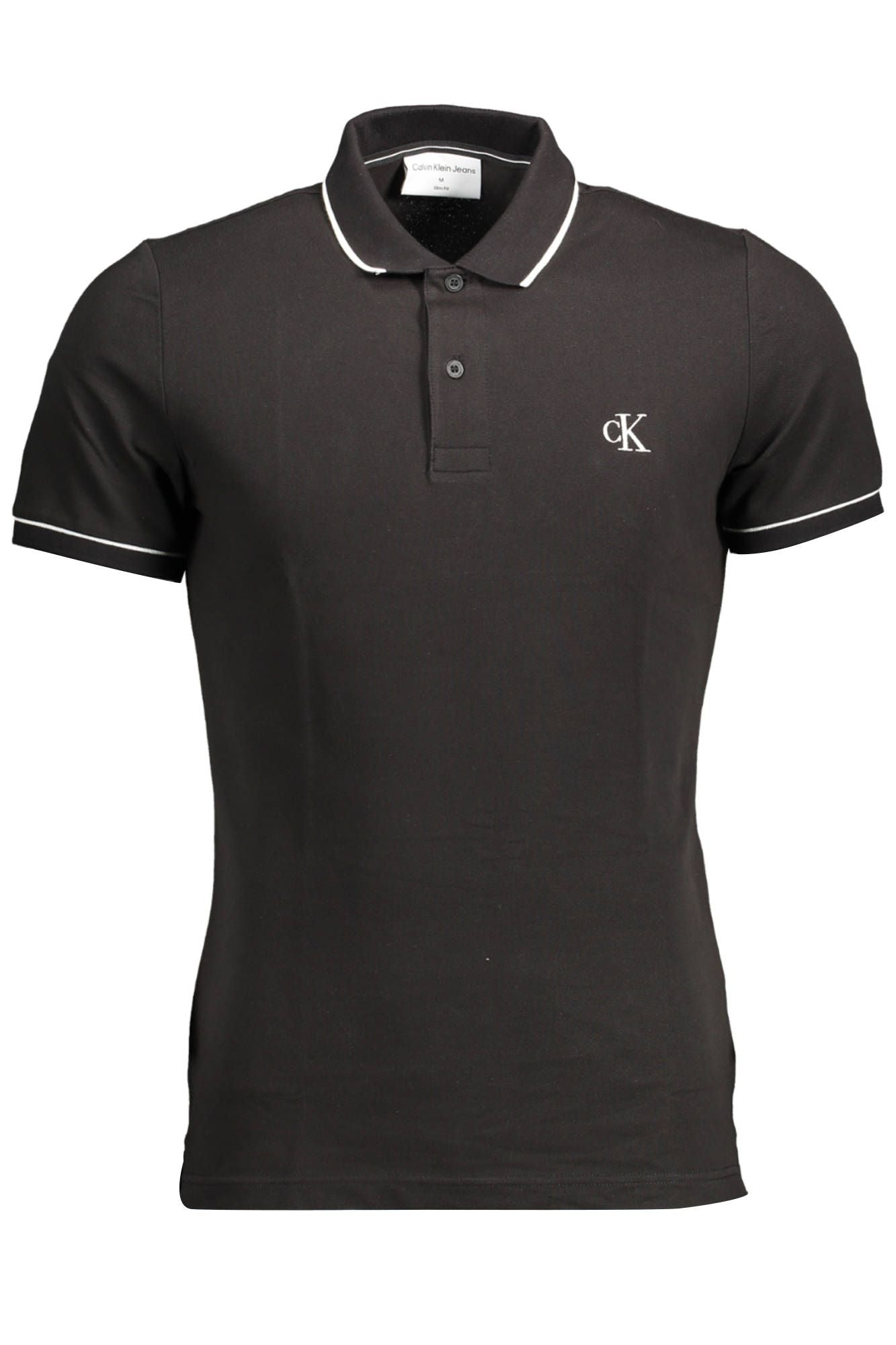 Calvin Klein Black Cotton Men Polo Shirt