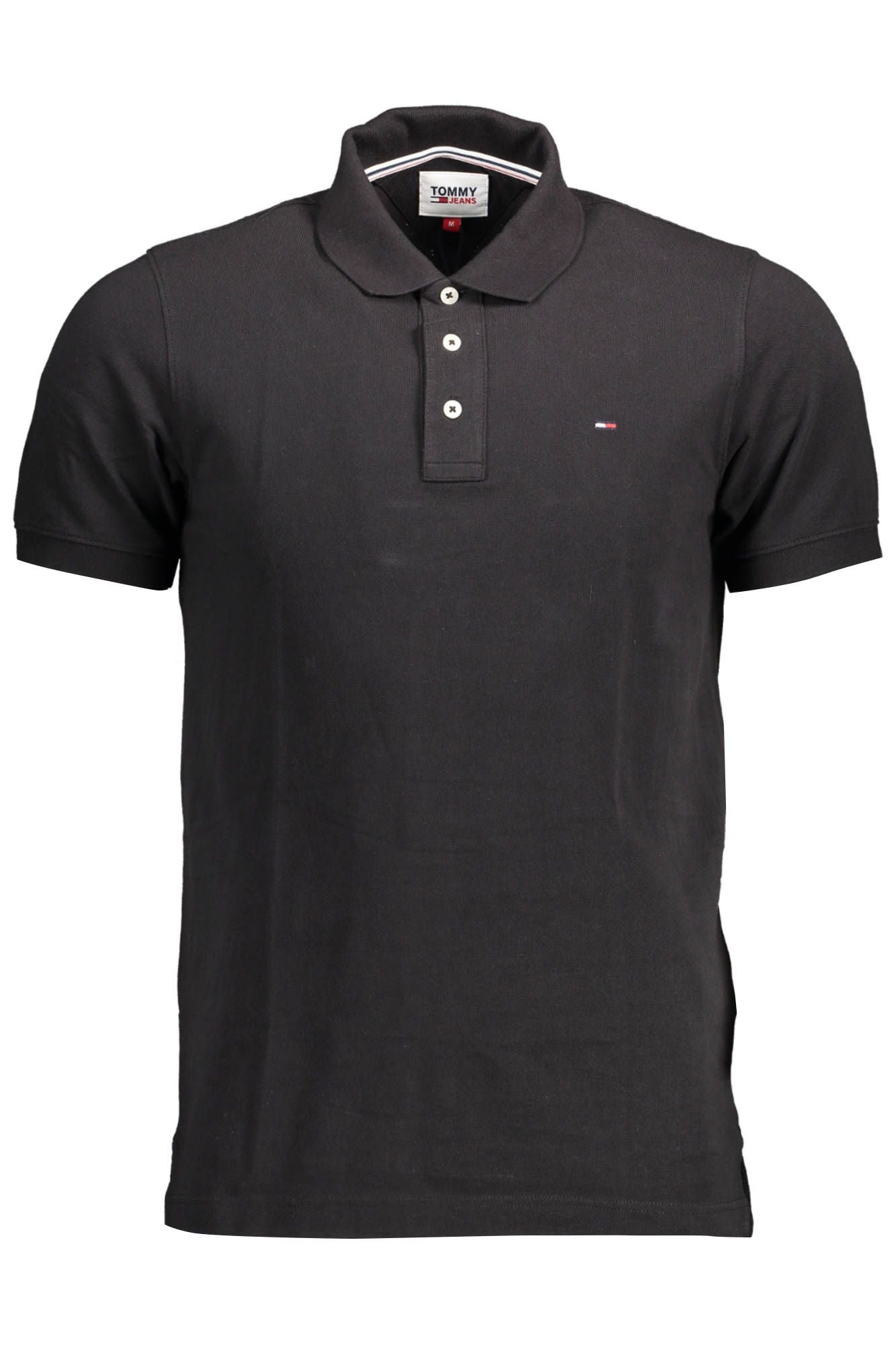 Tommy Hilfiger Black Cotton Men Polo Shirt