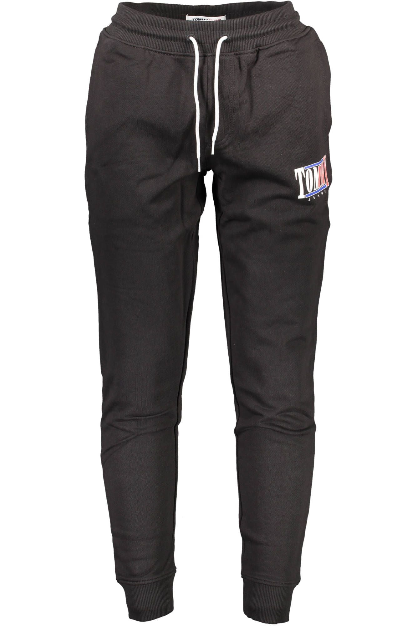 Tommy Hilfiger Black Cotton Men Sports Trouser