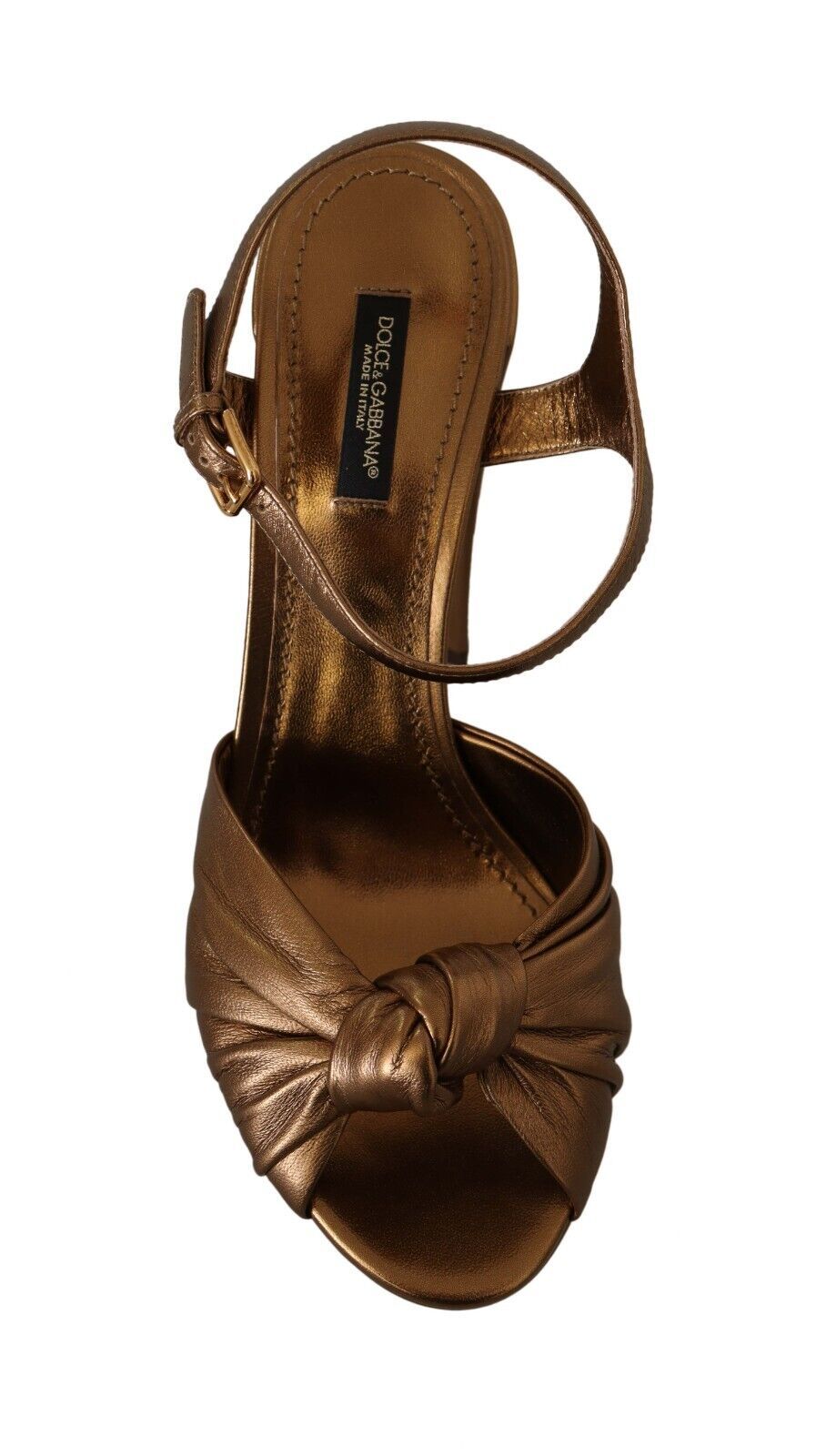 Dolce & Gabbana Elegant Bronze Ankle Strap Heel Sandals