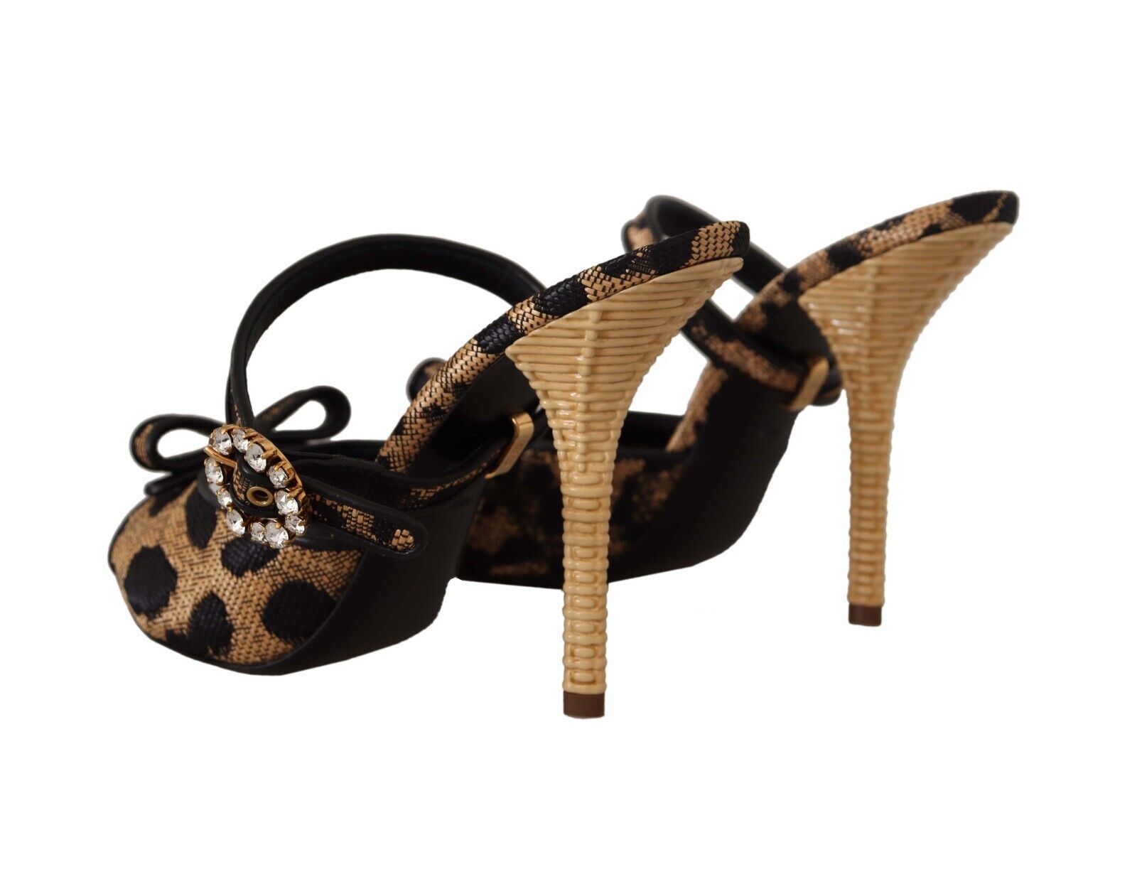 Dolce & Gabbana Crystal-Embellished Leopard Print Heels