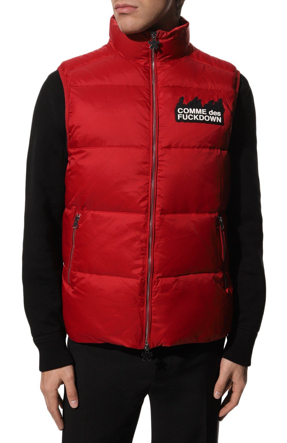 Comme Des Fuckdown Red Polyester Men Vest