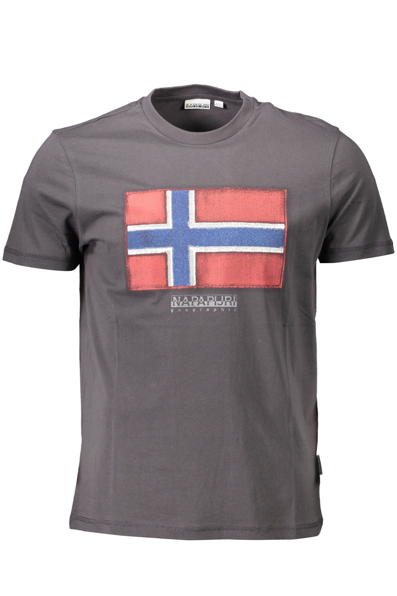 Napapijri Gray Cotton Men T-Shirt