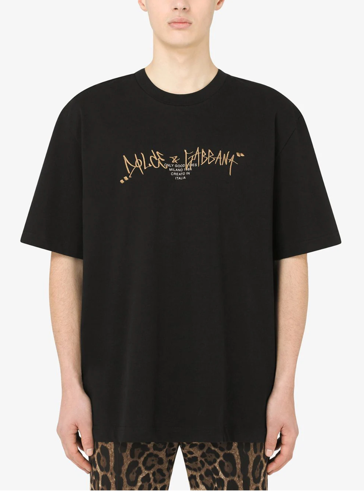 Dolce & Gabbana Black Cotton Men T-Shirt