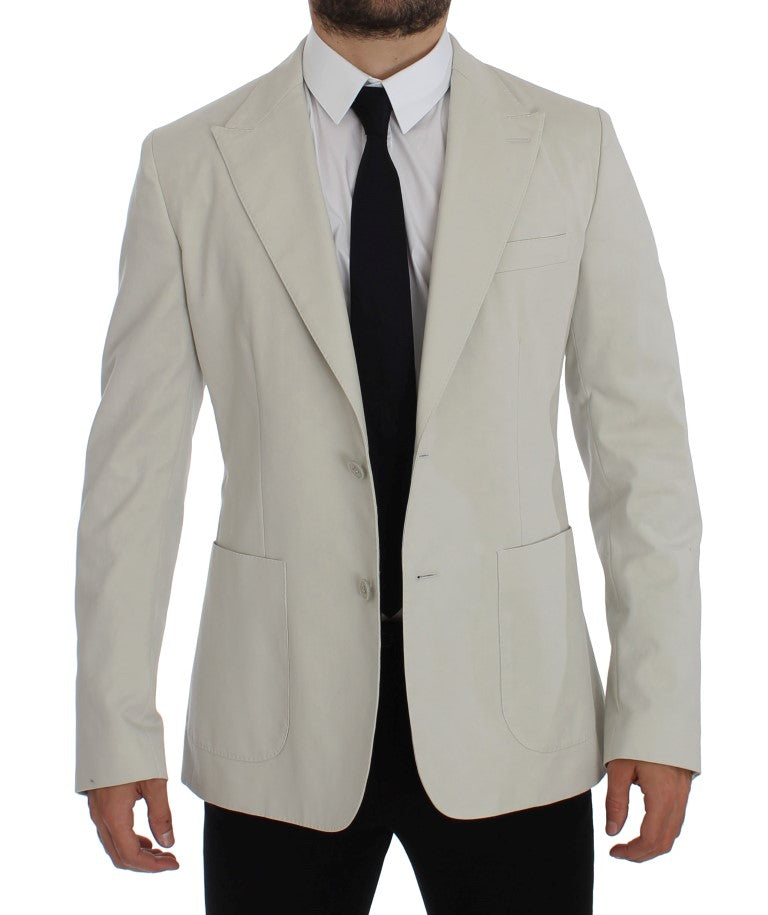 Dolce & Gabbana Elegant White Cotton Stretch Blazer