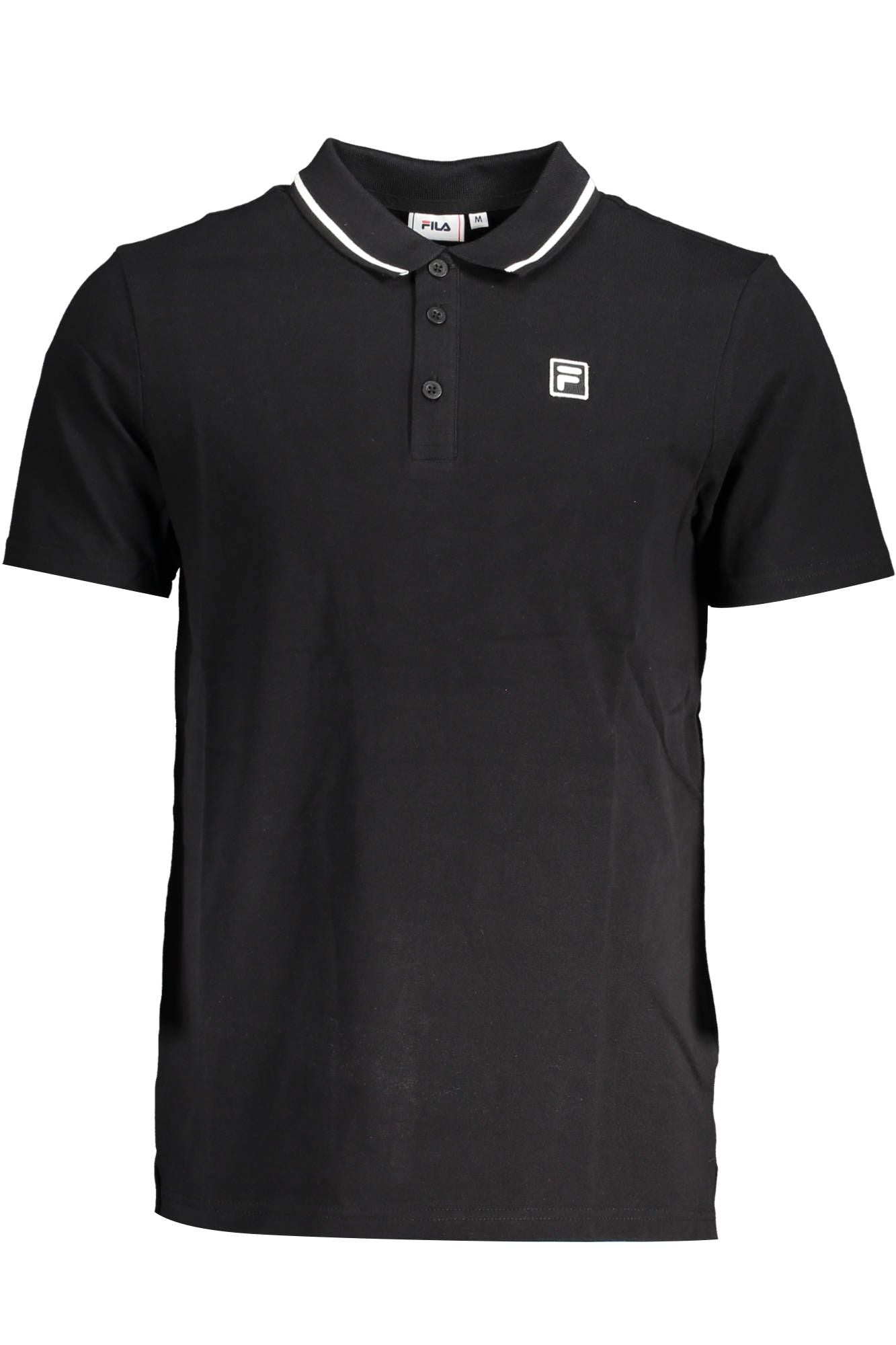 Fila Black Cotton Men Polo Shirt