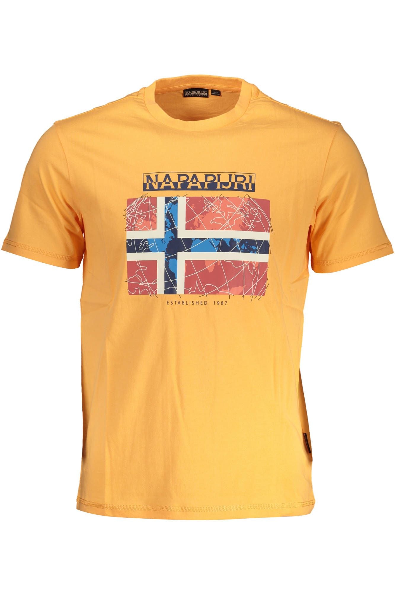 Napapijri Orange Cotton Men T-Shirt