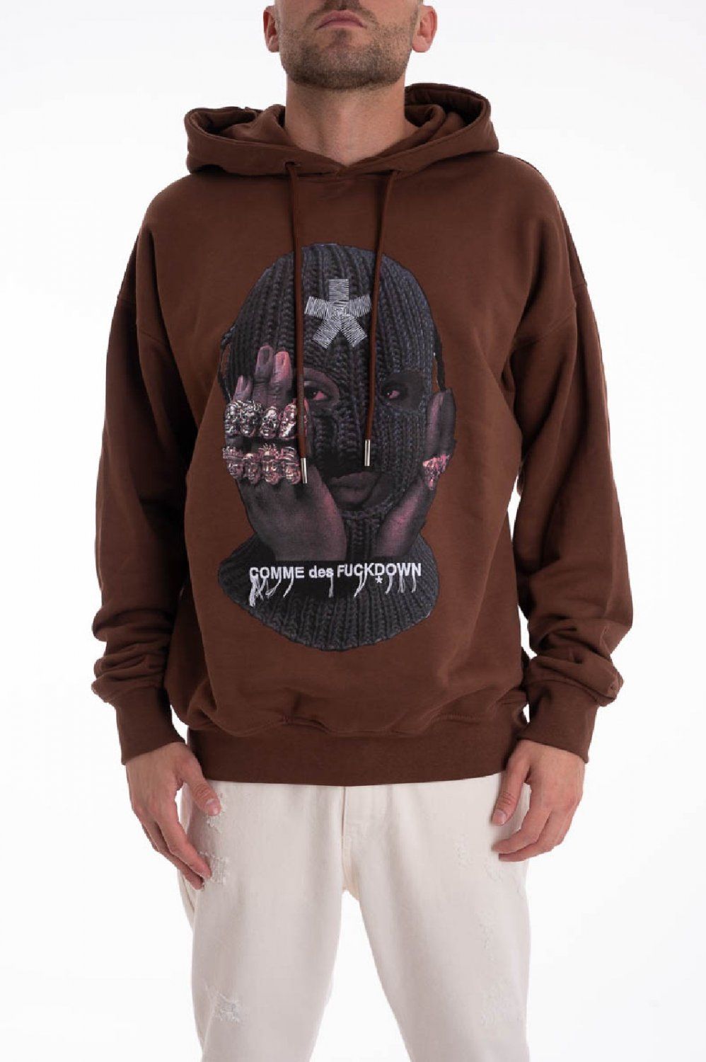 Comme Des Fuckdown Brown Cotton Men Sweater