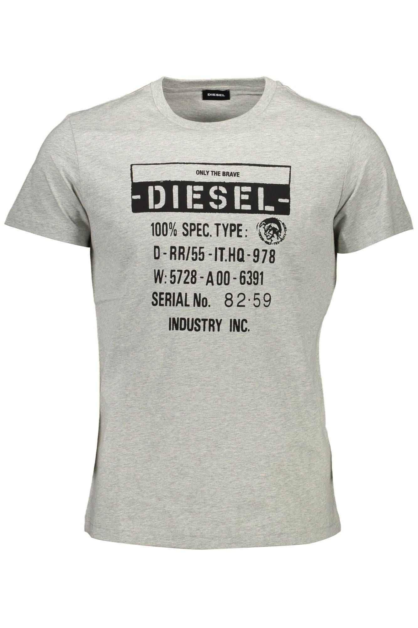 Diesel Gray Cotton Men T-Shirt