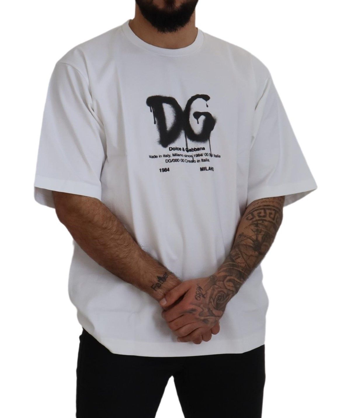 Dolce & Gabbana Elegant White Crewneck T-Shirt with Logo Detail