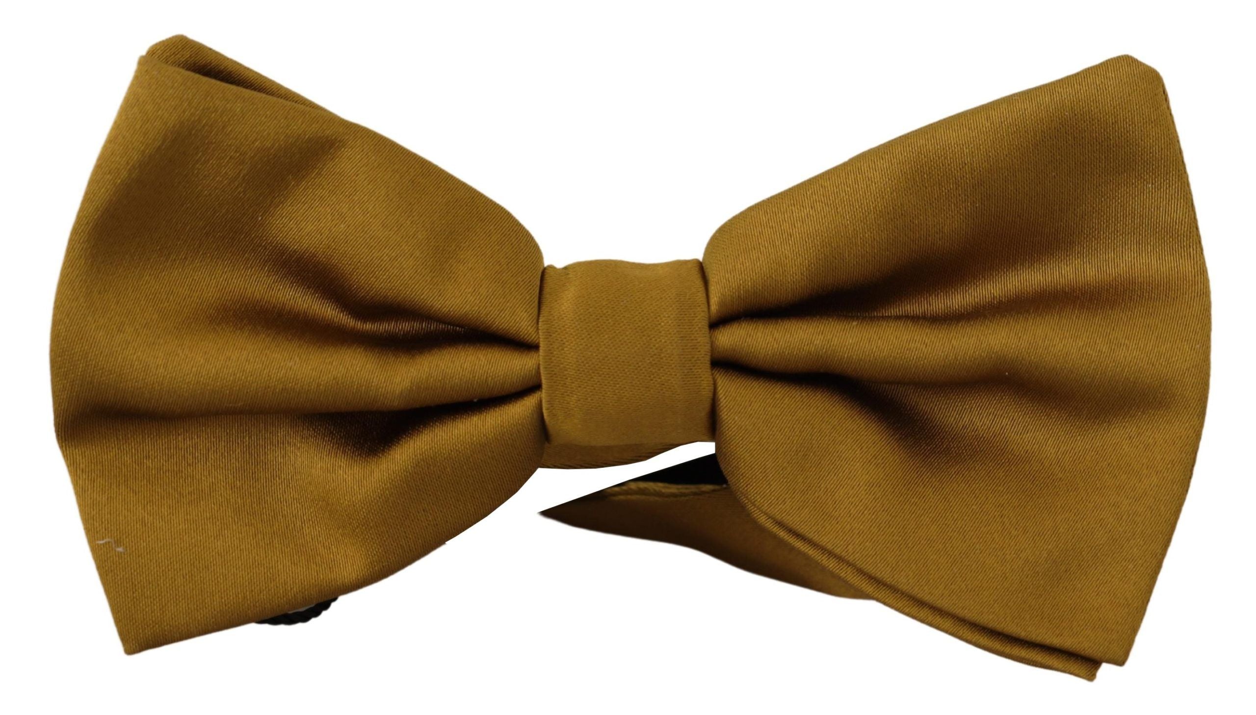 Dolce & Gabbana Elegant Gold Silk Bow Tie