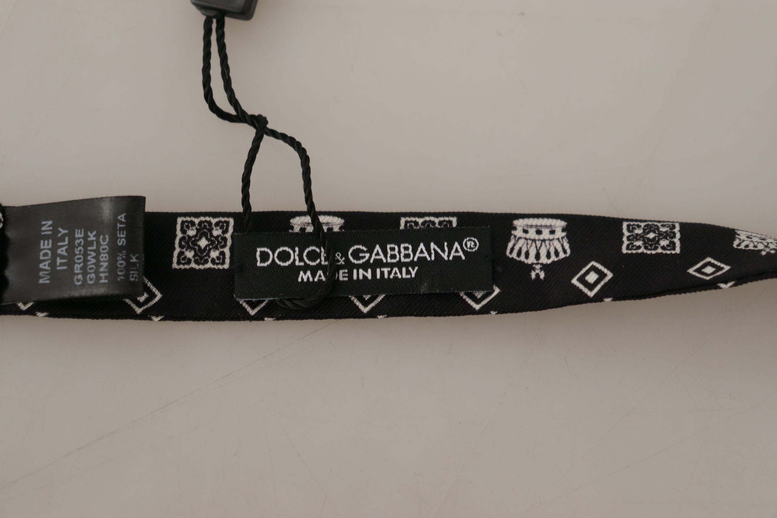 Dolce & Gabbana Elegant Silk Black Crown Bow Tie