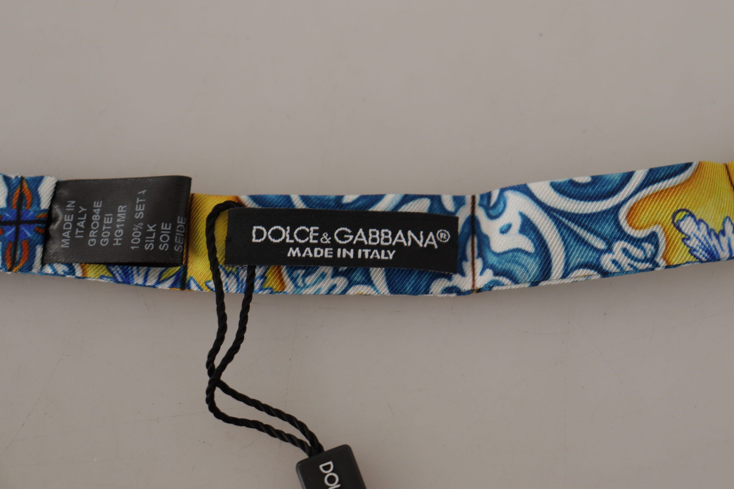 Dolce & Gabbana Majolica Print Silk Bow Tie Luxury Neckwear