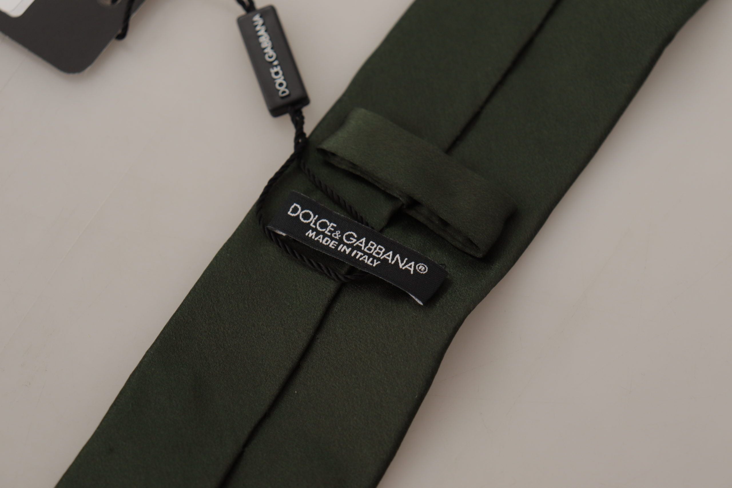 Dolce & Gabbana Elegant Green Silk Bow Tie