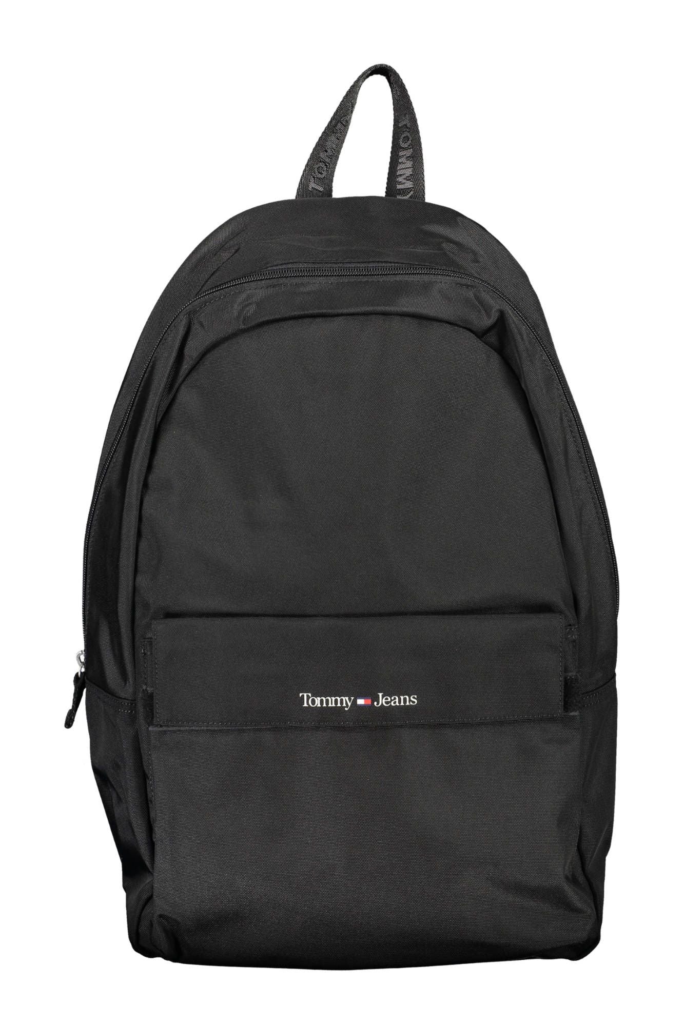 Tommy Hilfiger Black Recycled Polyester Men Backpack