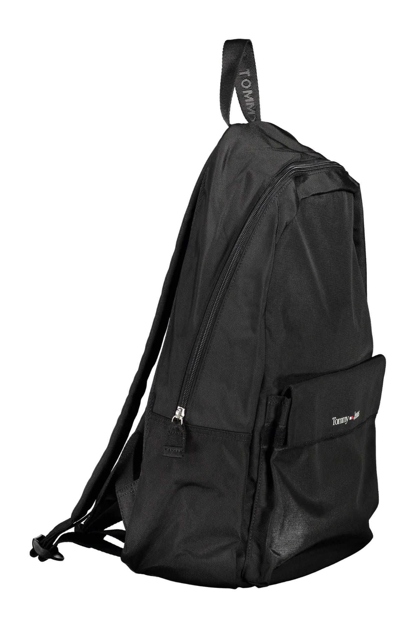 Tommy Hilfiger Black Recycled Polyester Men Backpack